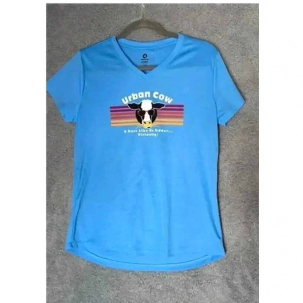 Urban Cow Women's Running Exercise Shirt With Cow Image - Large